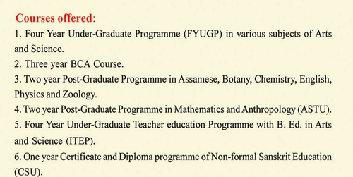 DHSK College Courses Offered