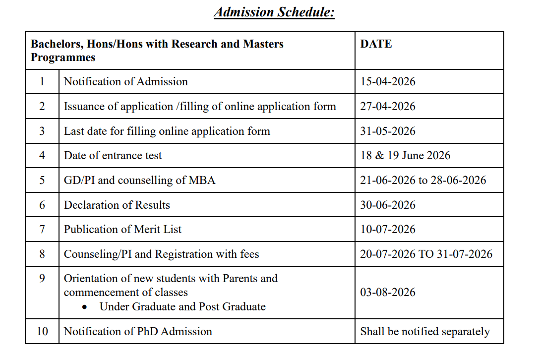 Doon University Admission 2026 Opens Till May 31; Entrance Test June 18-19