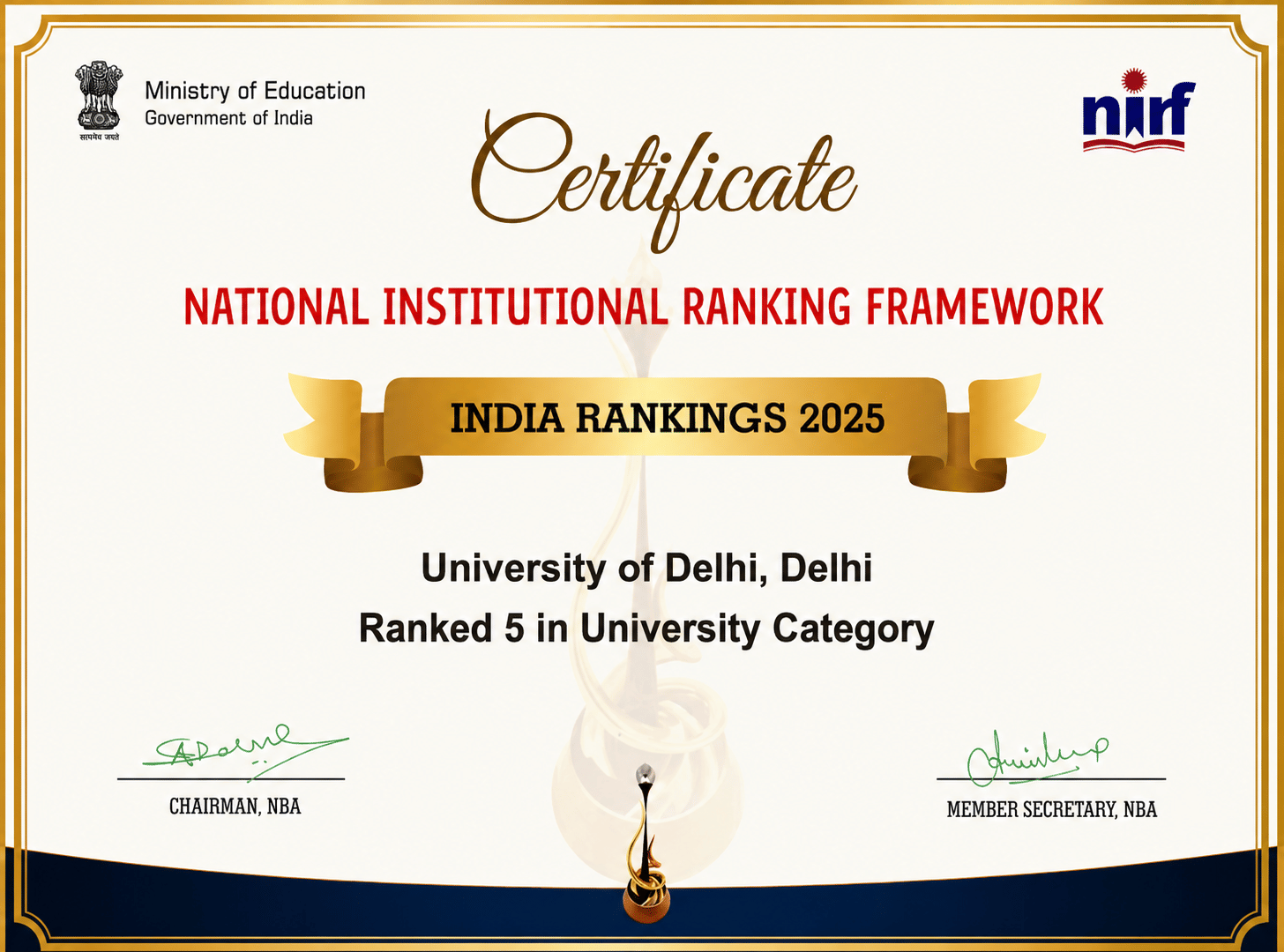 Delhi University NIRF Ranking 2025