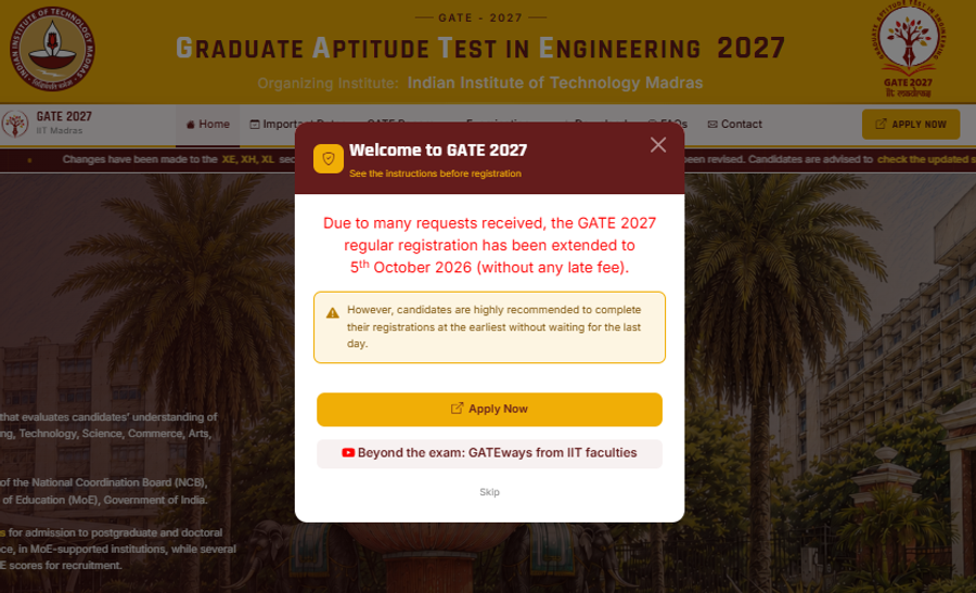 GATE 2027 Registration