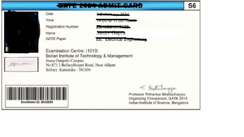 GATE Admit card