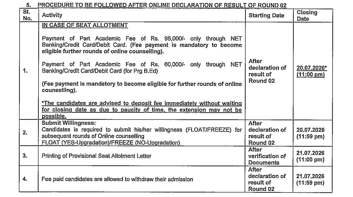 GGSIPU Round 2 Seat Allotment 2026