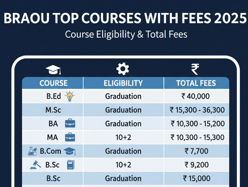 BRAOU Top Courses With Fees 2025