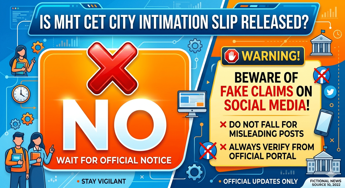 MHT CET City Slip Not released yet