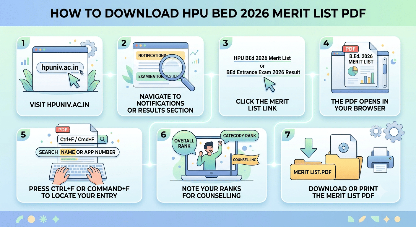 How to Download HPU BEd 2026 Merit List PDF