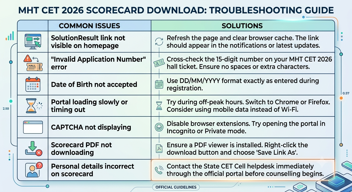 MHT CET 2026 Login Issues along with Solutions