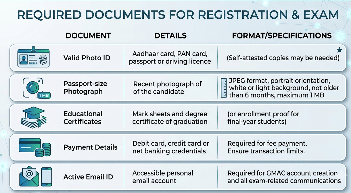Documents Required for NMAT 2026 Registration