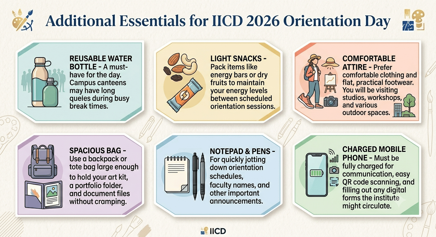 Additional Essentials for IICD 2026 Orientation Day