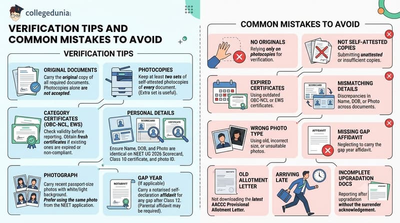 Verification Tips and Common Mistakes to Avoid AYUSH NEET 2026 Counselling