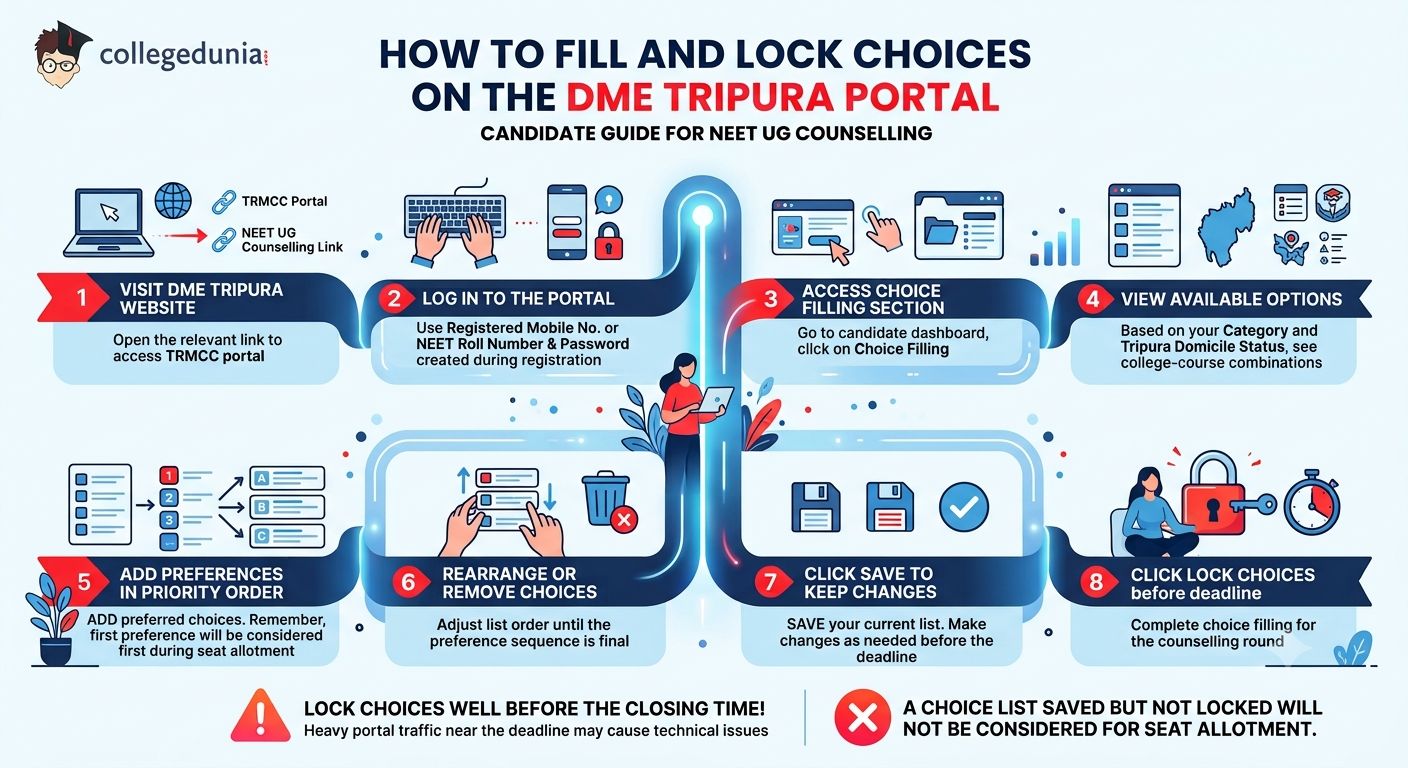 How to Fill and Lock Choices on the DME Tripura Portal