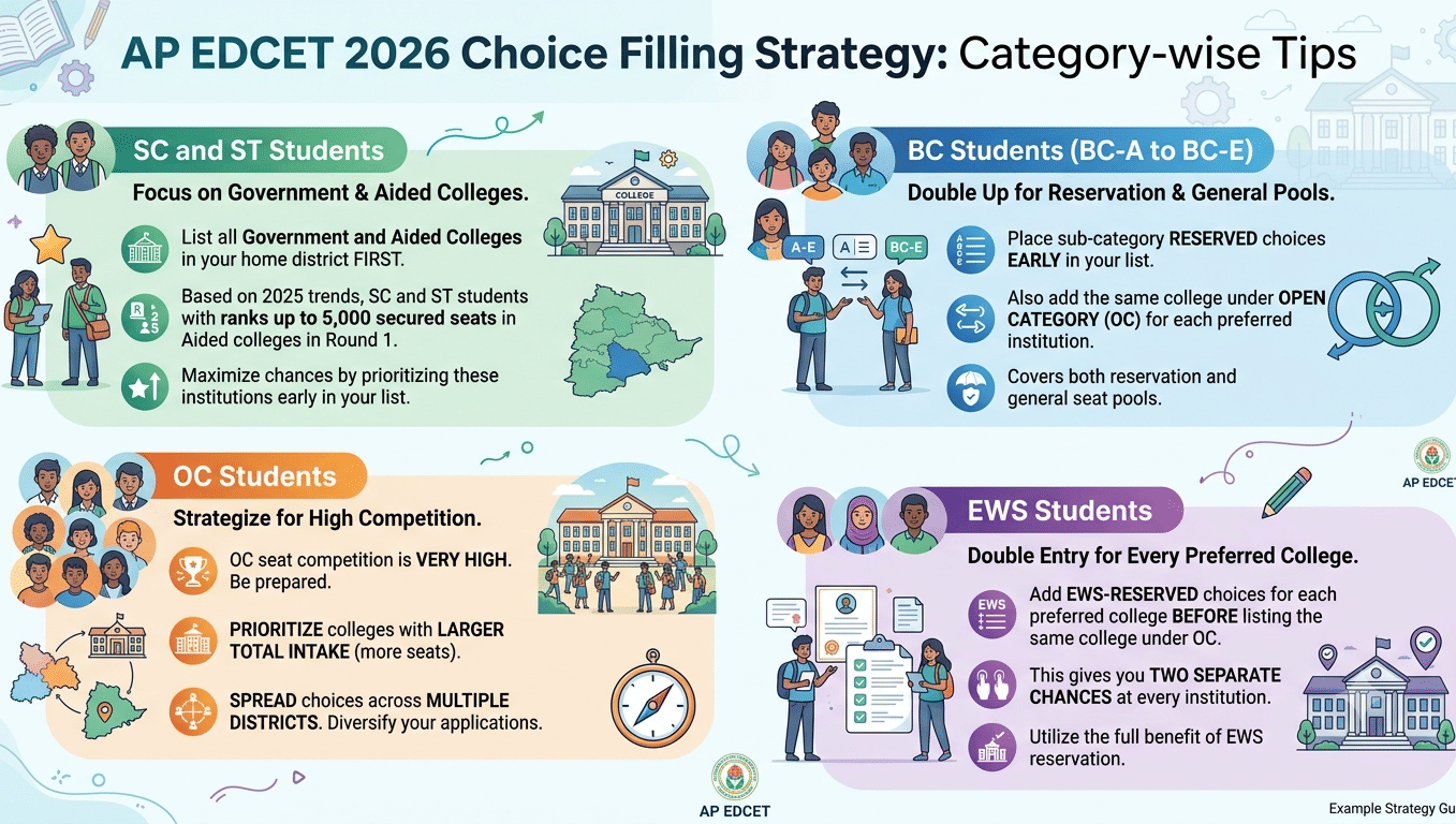 AP EDCET 2026 Choice Filling Strategy: Category-wise Tips