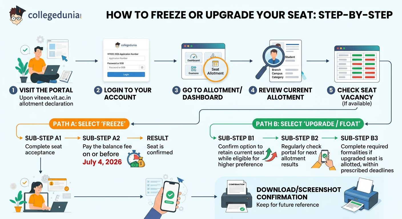 VITEEE How to Freeze or Upgrade Your Seat