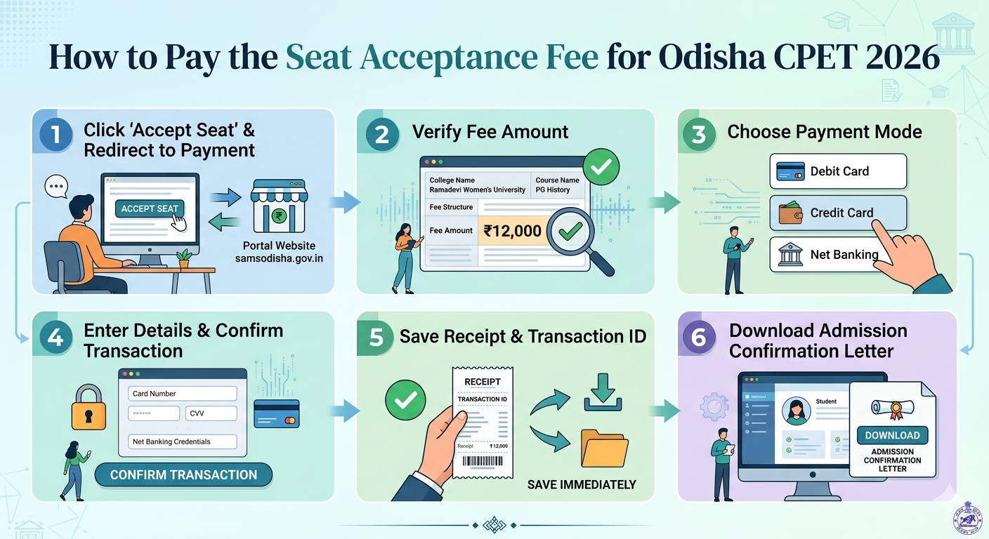 How to Pay the Seat Acceptance Fee of Odisha CPET 2026