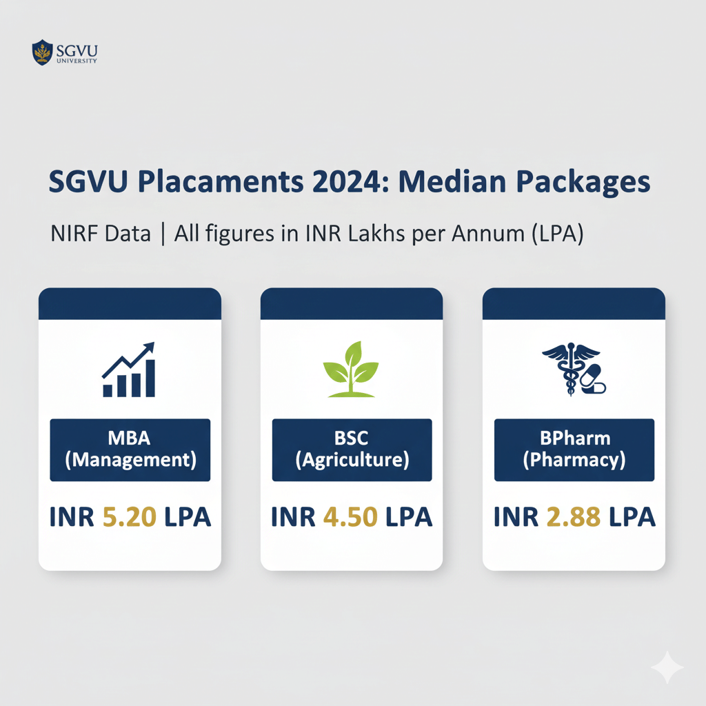 NIRF 2025 : Median packages of popular courses at SGVU Jaipur