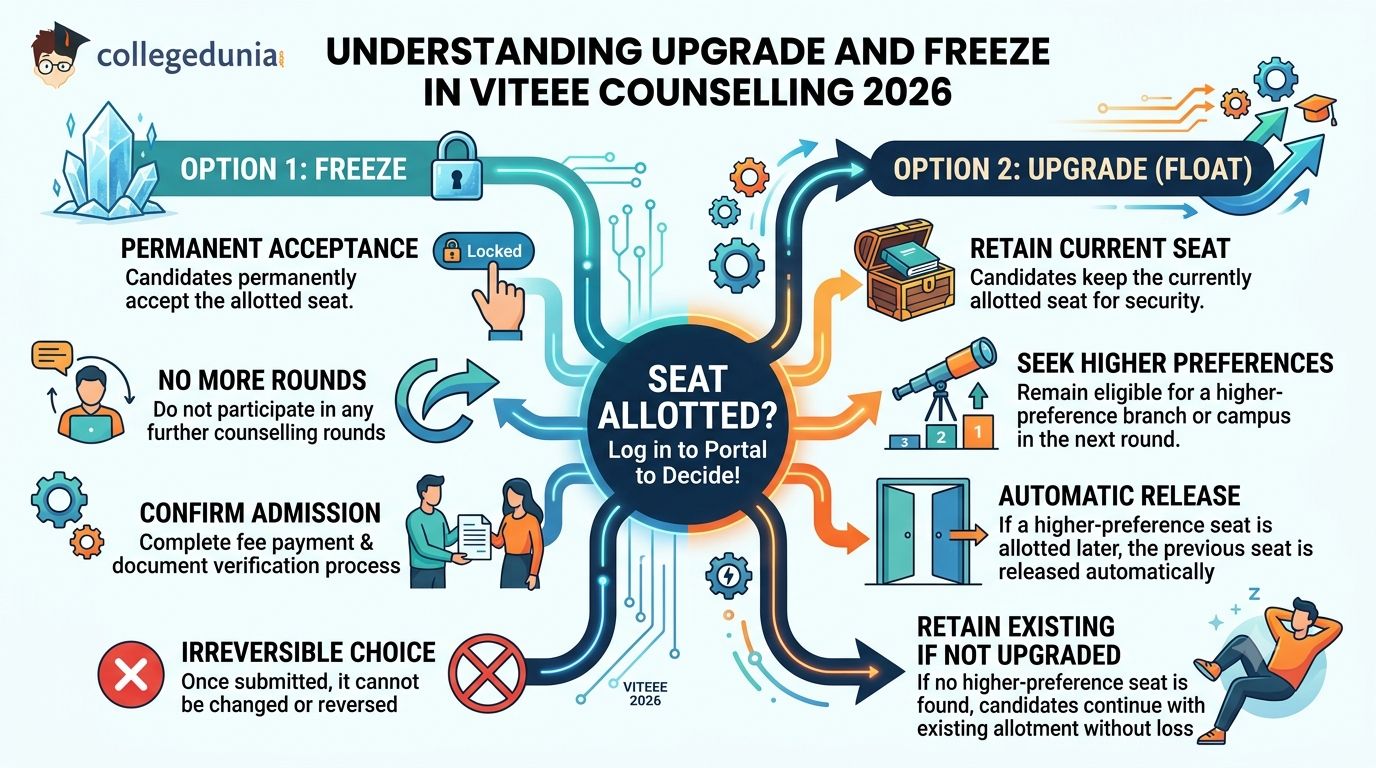 Upgrade and Freeze Mean in VITEEE Counselling
