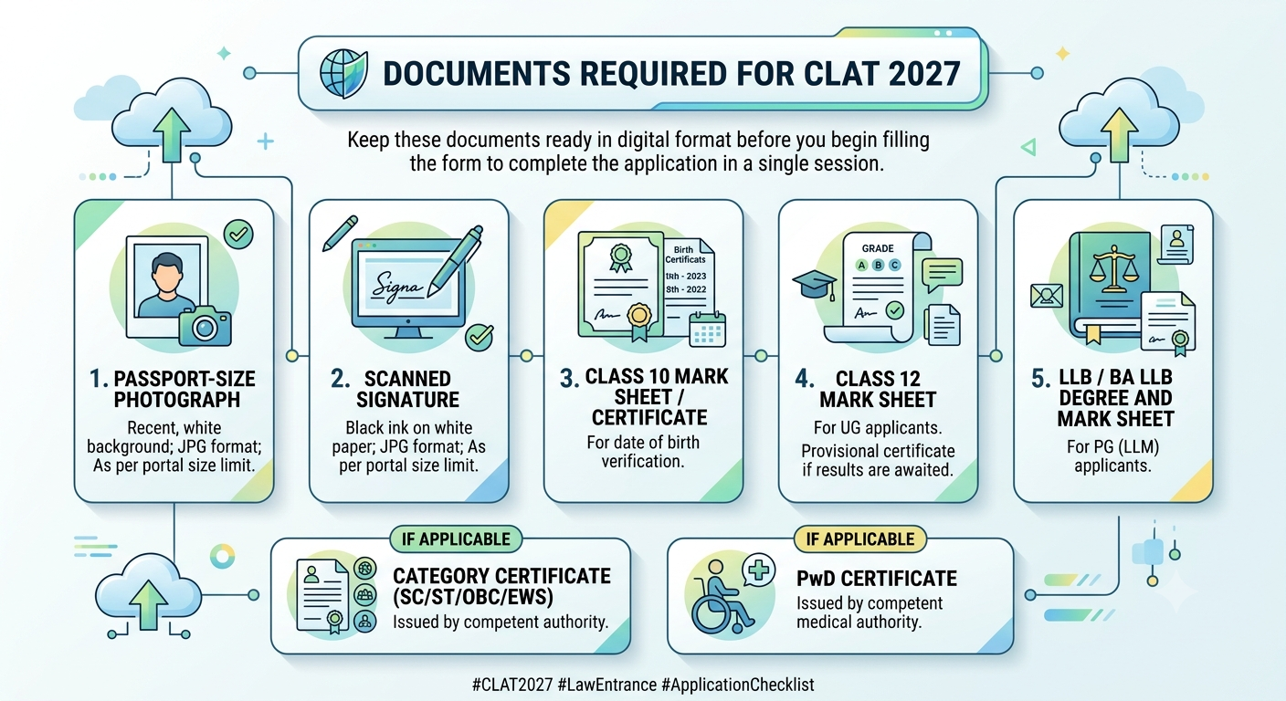 Documents Required for CLAT 2027