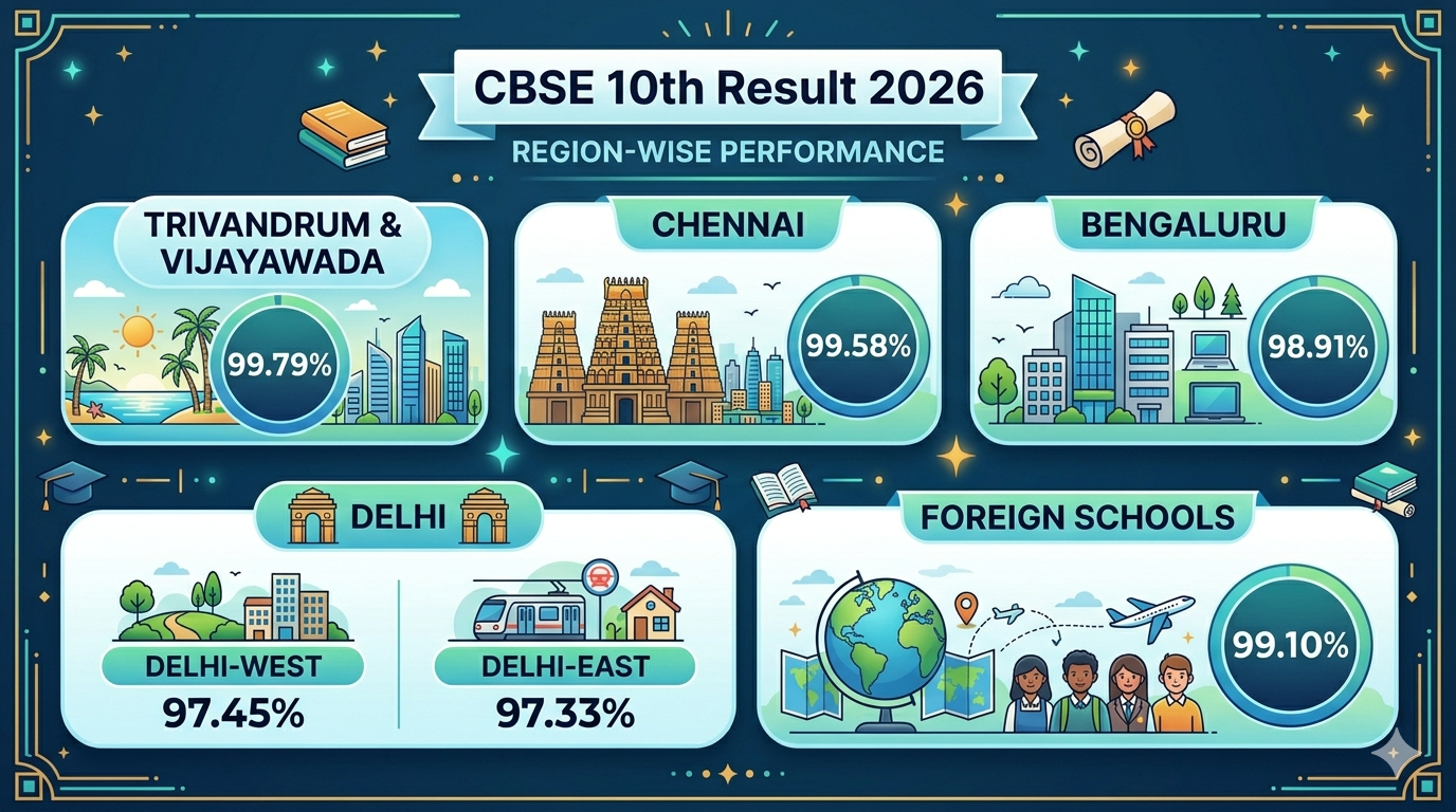 CBSE Region wise Class 10 results