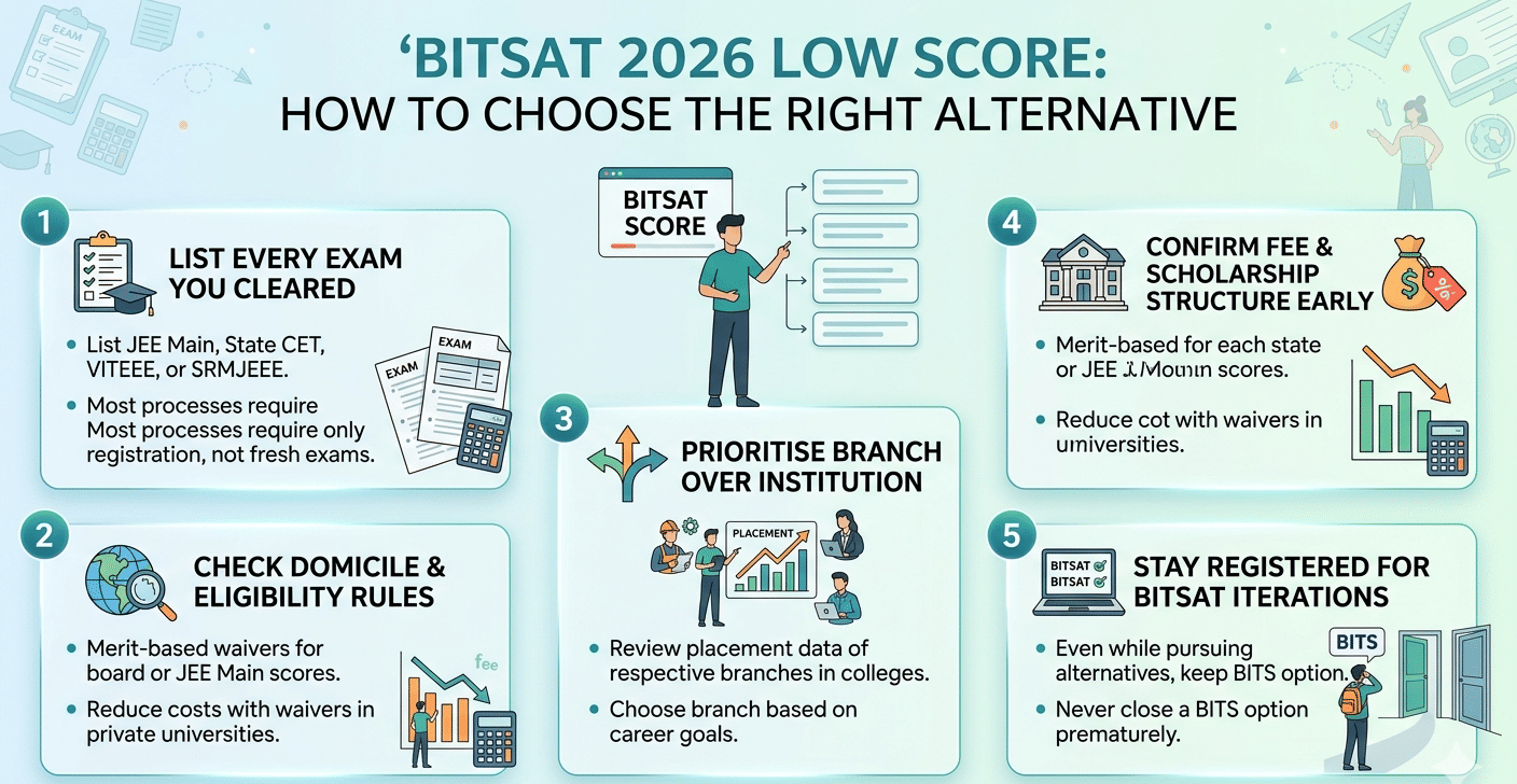 BITSAT 2026 Low Score How to Choose the Right option