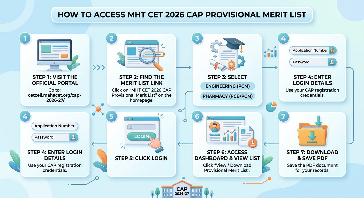 How to Download MHT CET 2026 CAP Provisional Merit List