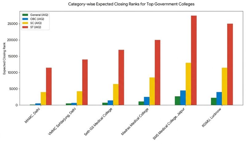 Category-wise Expected Closing Ranks for Top Government Colleges