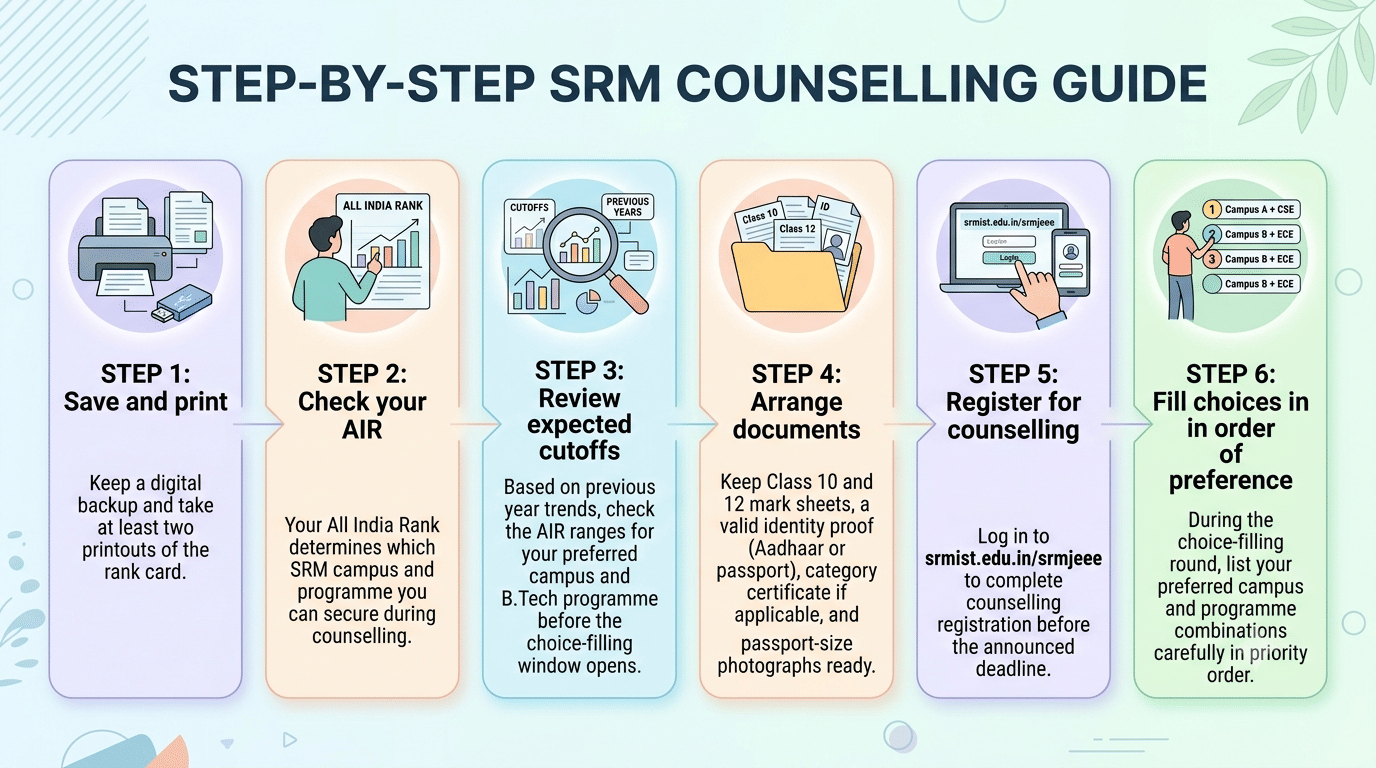 Next Steps After Downloading the SRMJEEE 2026 Phase 3 Rank Card