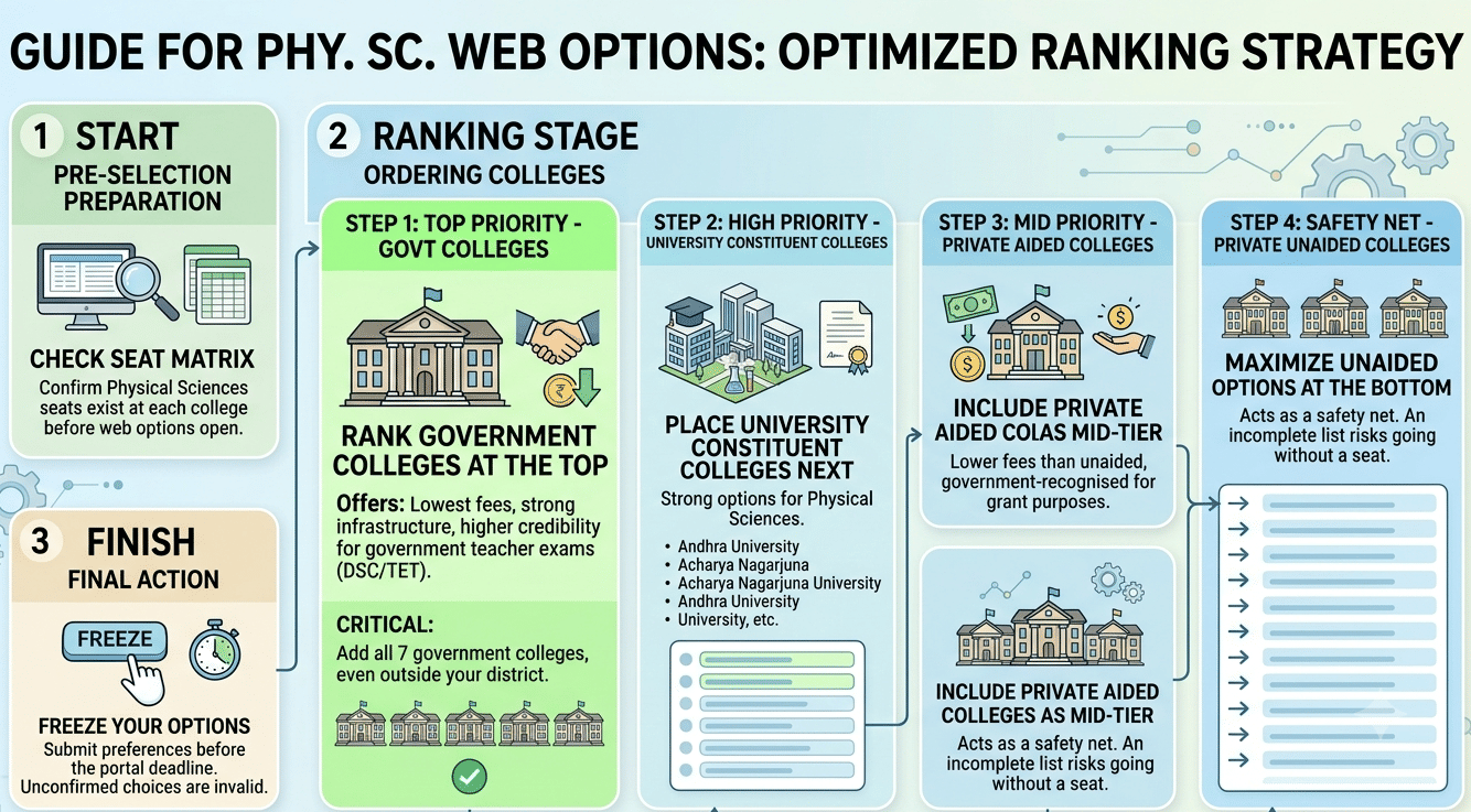 Tips for Filling Web Options for Physical Sciences Specialisation