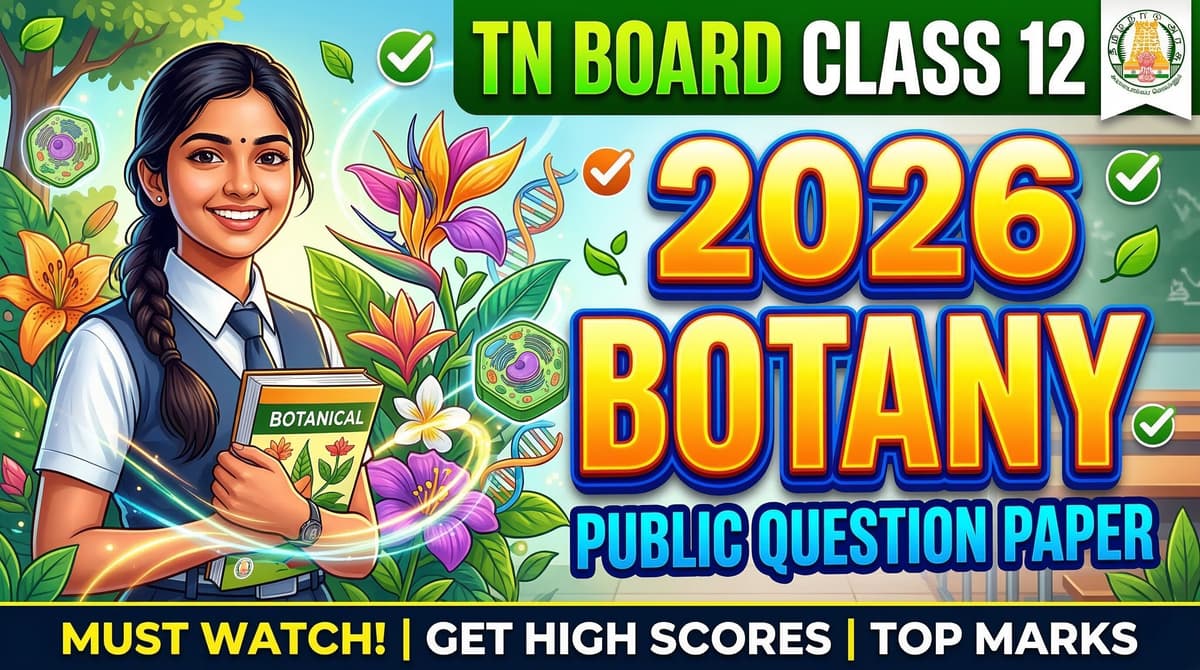 Tamil Nadu Board Class 12 2026 Botany Public Question Paper