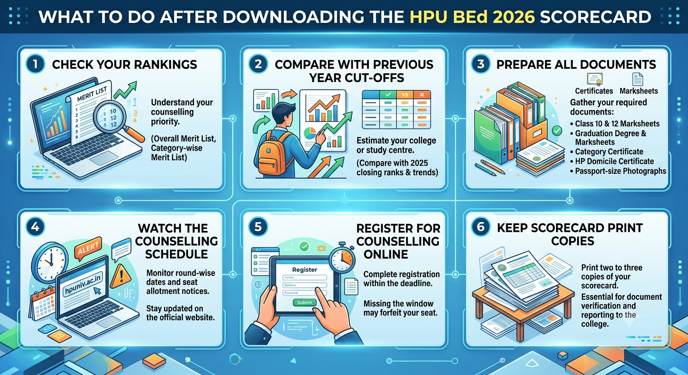 What to do after HPU BEd 2026 Scorecard