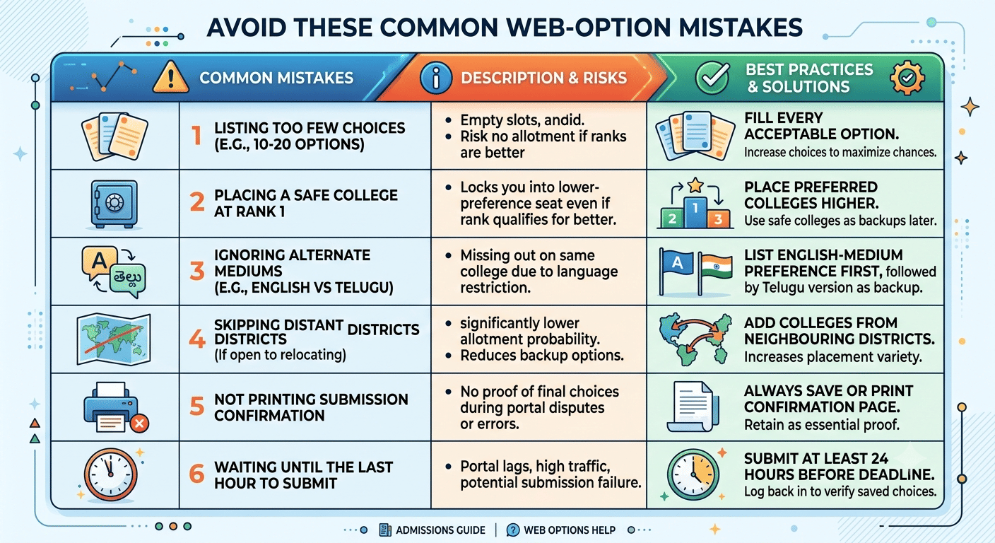Common Mistakes to Avoid During AP EDCET 2026 Choice Filling