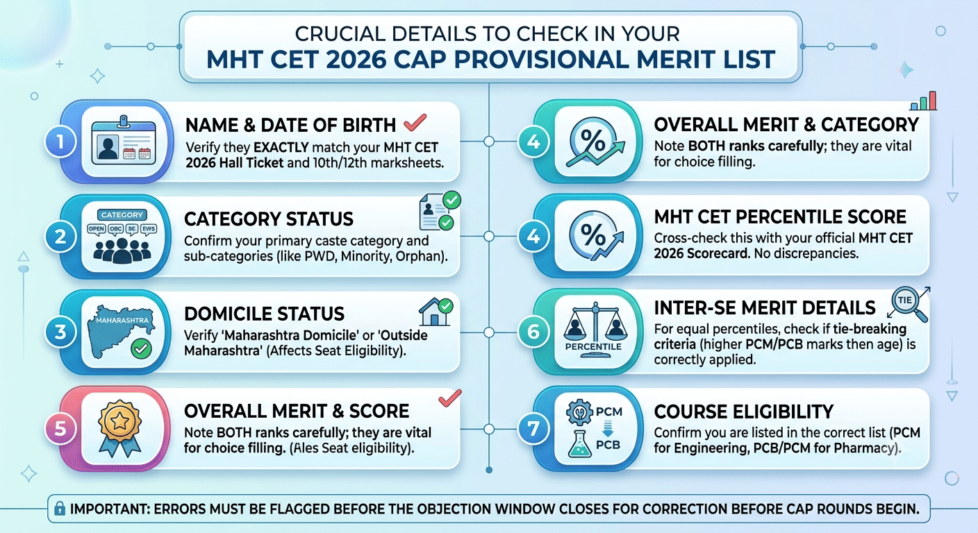 What to Check in the MHT CET 2026 CAP Provisional Merit List
