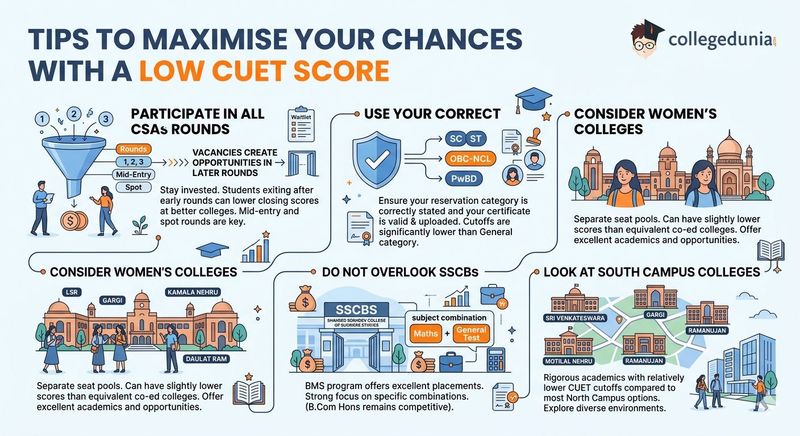 Tips to Maximise Your Chances with a Low CUET Score