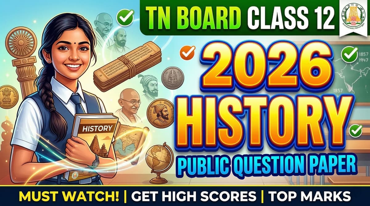 Tamil Nadu Board Class 12 2026 History Public Question Paper