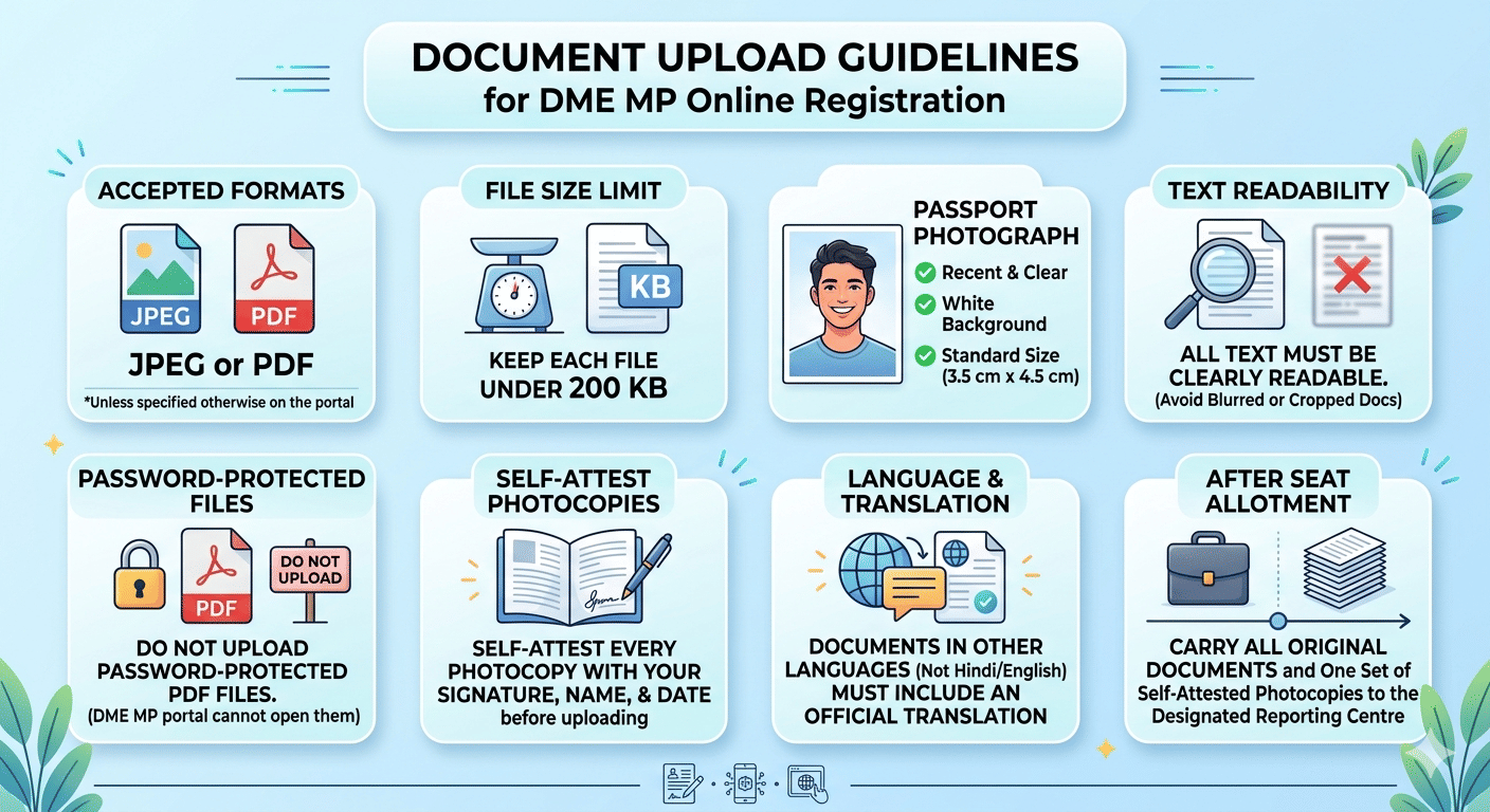 Document Upload Guidelines for DME MP Online Registration