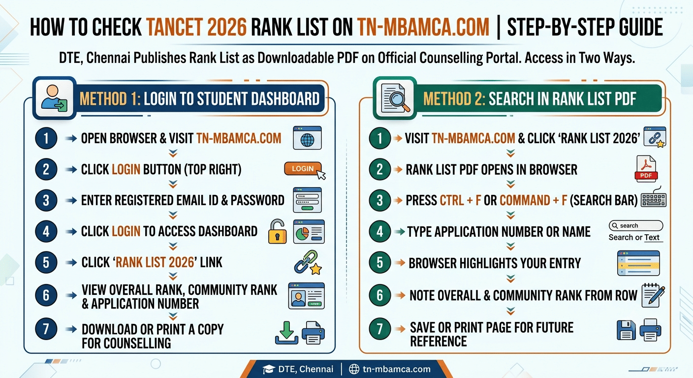 How to Check TANCET 2026 Rank List on tn-mbamca.com: Step-by-Step Guide