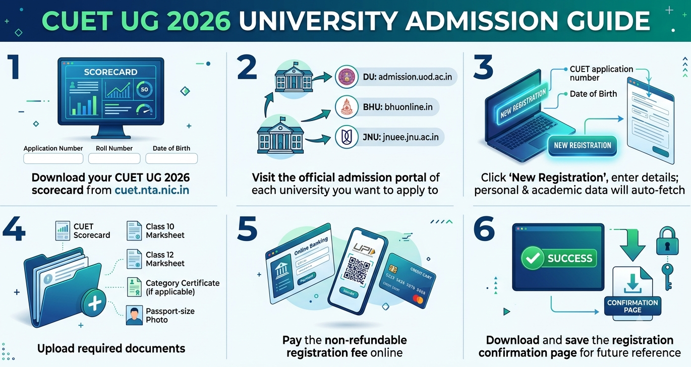 CUET Counselling Registration 2026: Step-by-Step Process