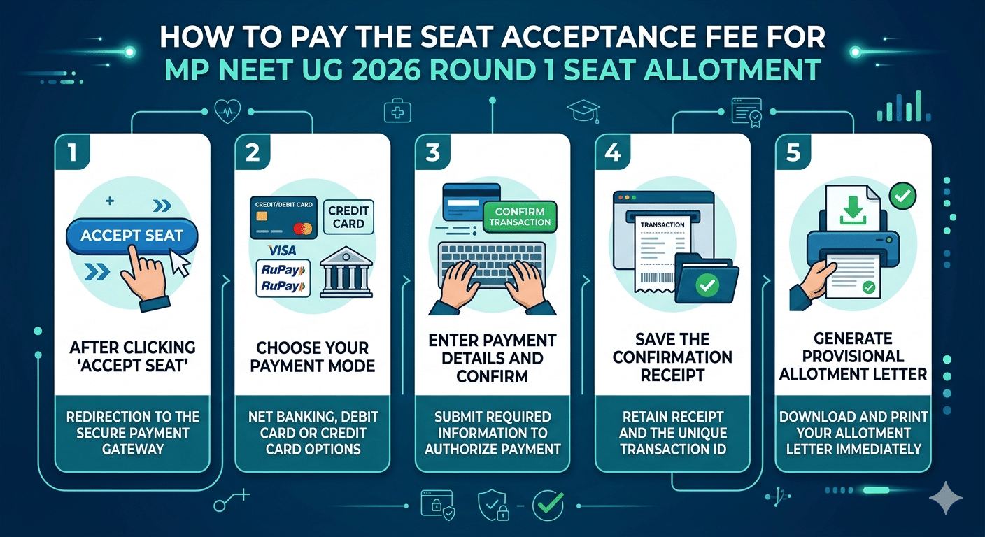 How to Pay the Seat Acceptance Fee for MP NEET UG 2026 Round 1 Seat Allotment