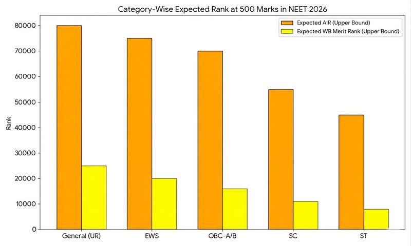 Category-Wise Expected Rank at 500 Marks in NEET 2026