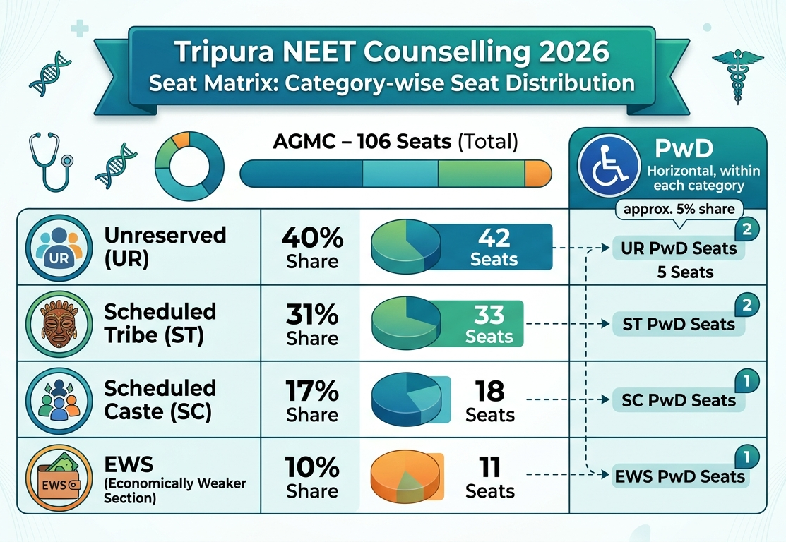 Tripura NEET Counselling 2026 Seat Matrix: Category-wise Seat Distribution