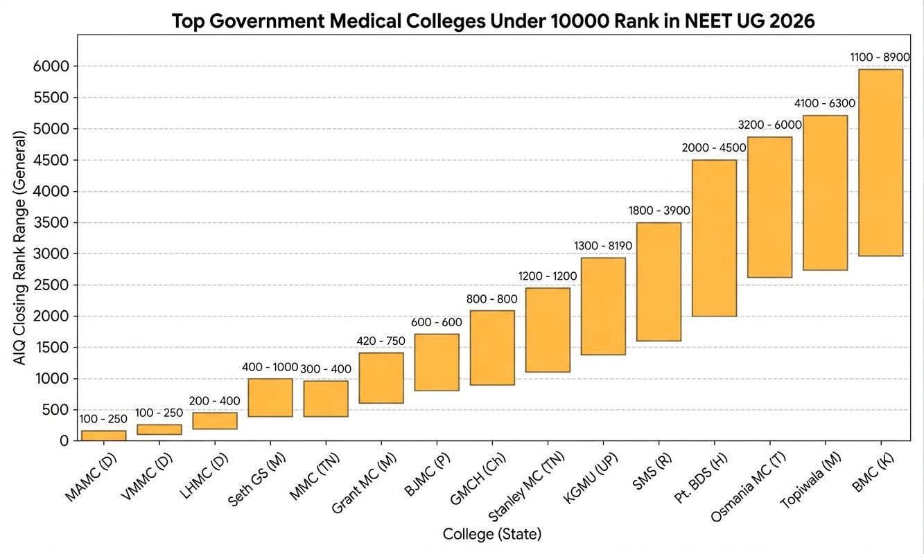 Top Government Medical Colleges Under 10000 Rank in NEET UG 2026