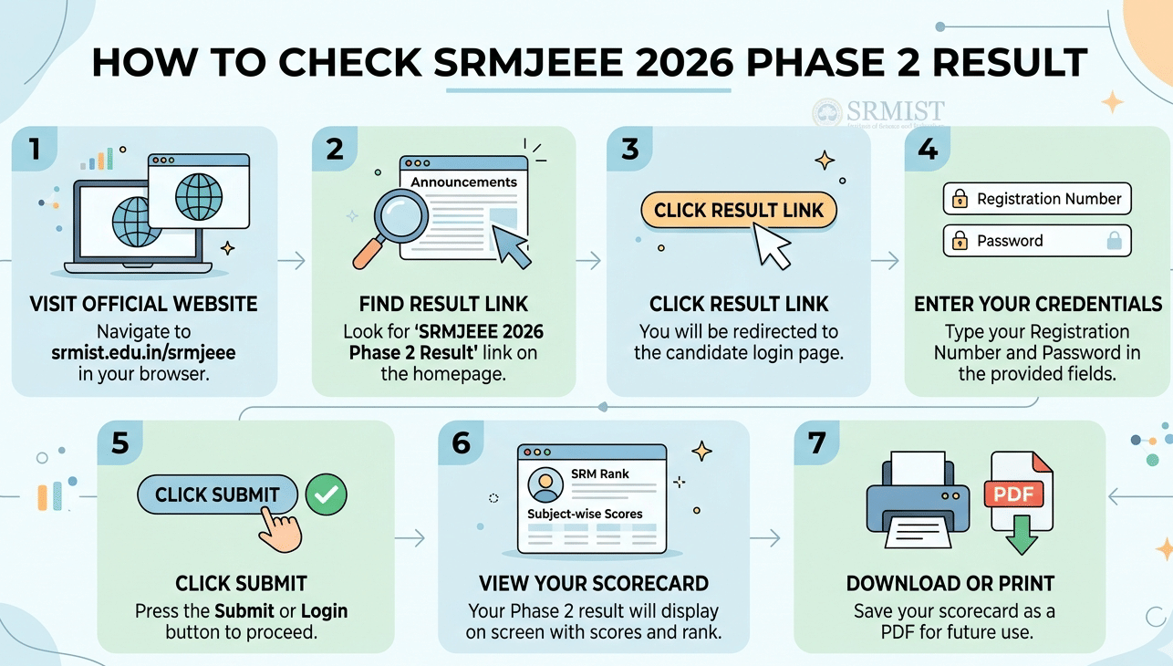 How to Check SRMJEEE 2026 Phase 2 Result