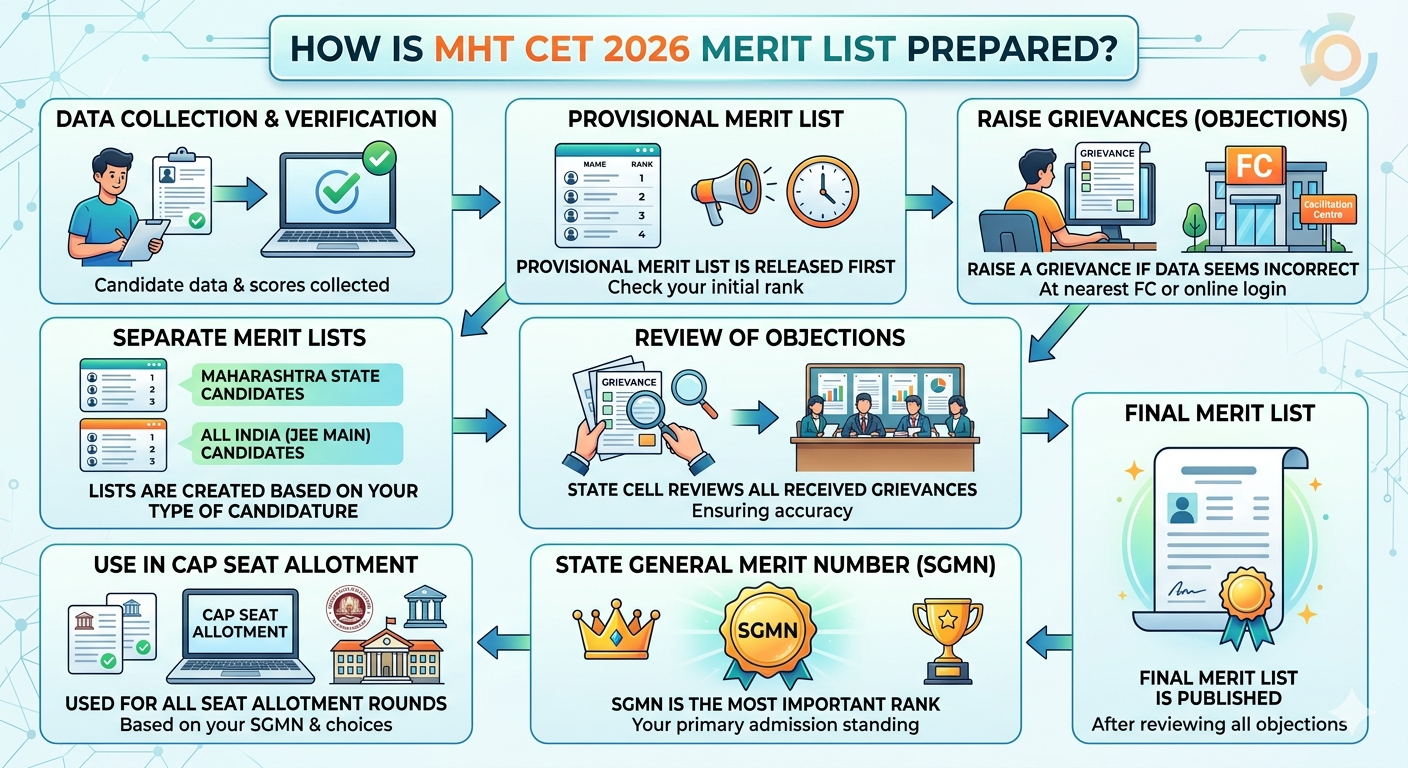 How is the MHT CET 2026 Merit List Prepared?