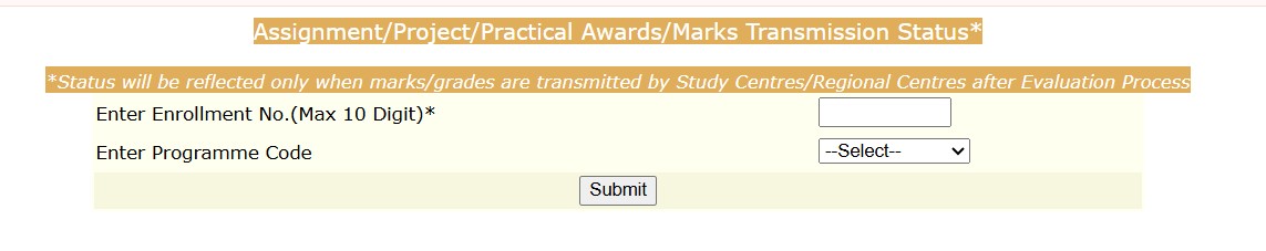 IGNOU Assignment Status portal 2026
