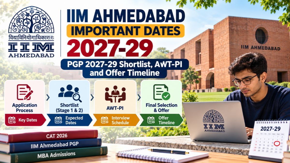 IIM Ahmedabad Important Dates 2027-29: PGP 2027-29 Shortlist, AWT-PI and Offer Timeline