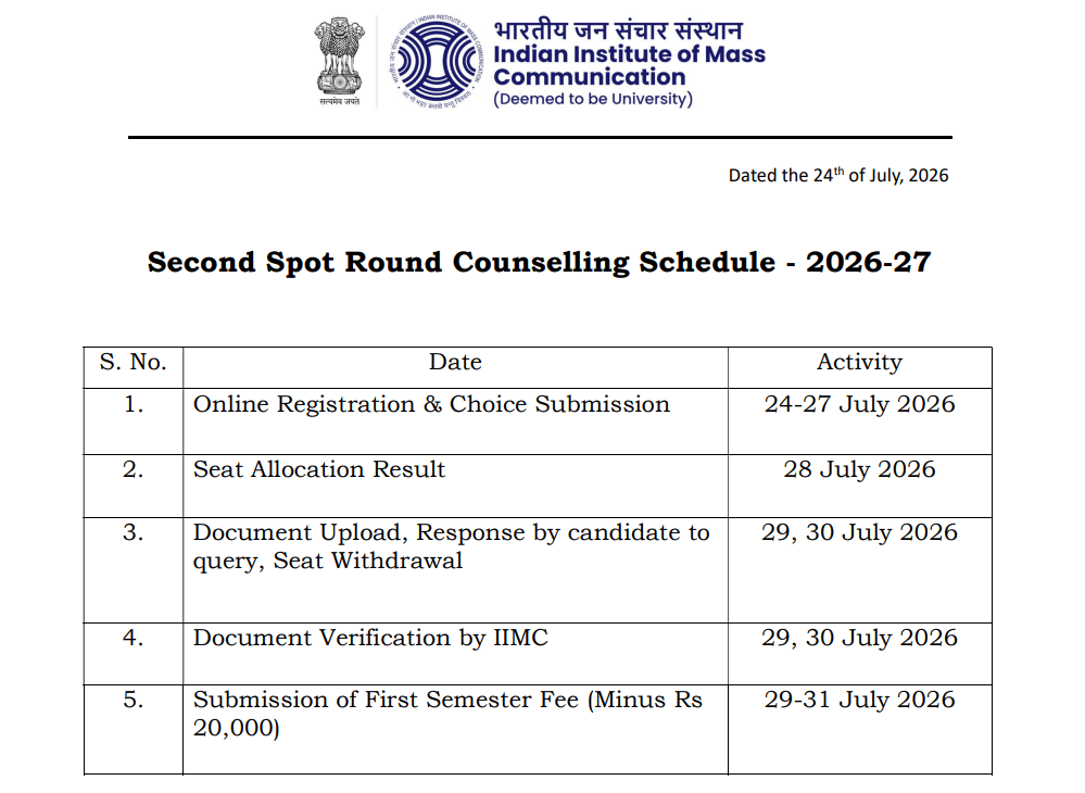 IIMC 2nd SPOT Round 2026