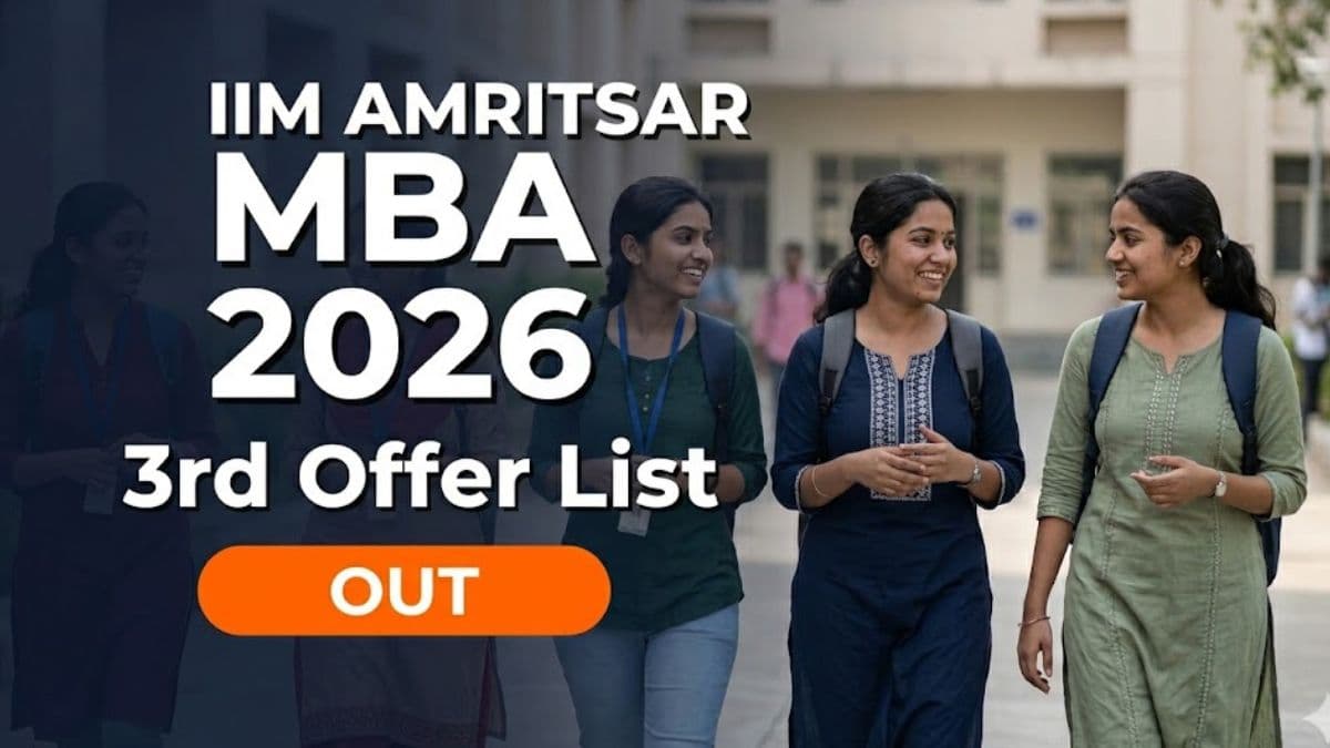 IIM Amritsar MBA 2026 Third Offer List Out