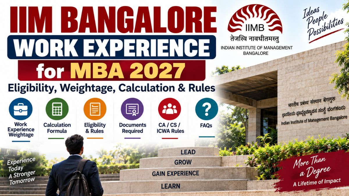 IIM Bangalore Work Experience for MBA 2027: Eligibility, Weightage, Calculation & Rules