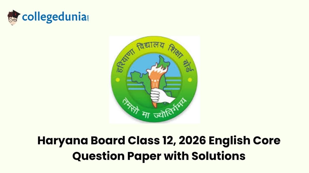 Haryana Board Class 12, 2026 English Core Question Paper with Solution