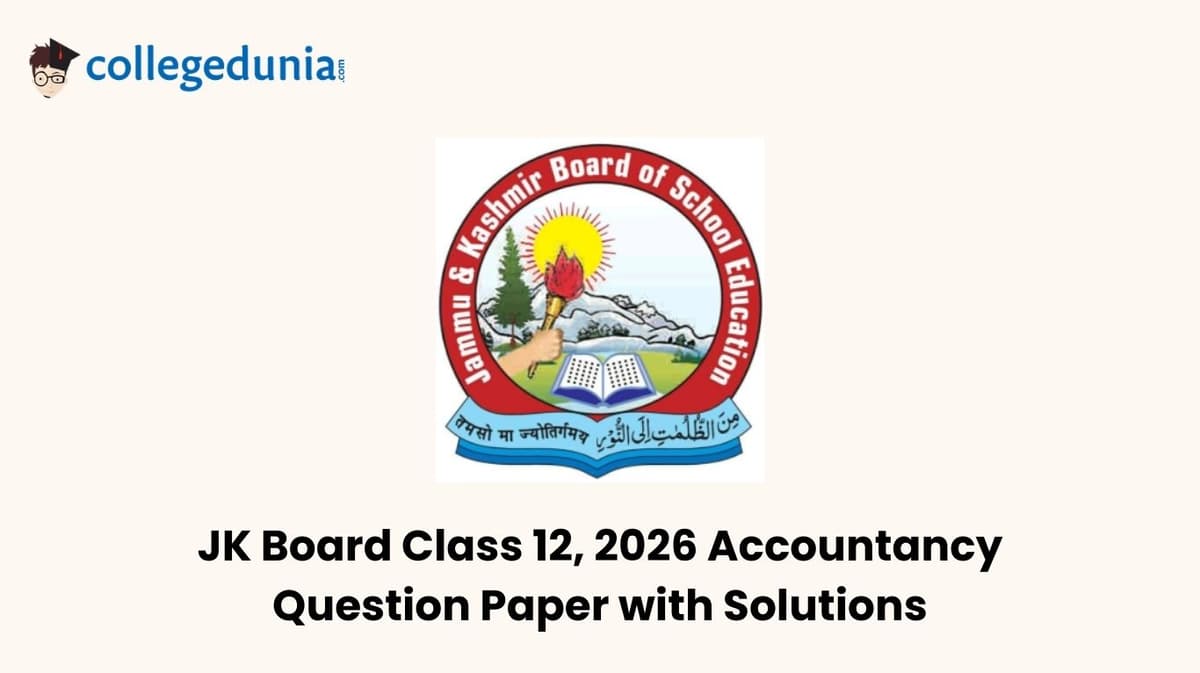 JK Board 2026 Class 12 Accountancy Question Paper with Solution