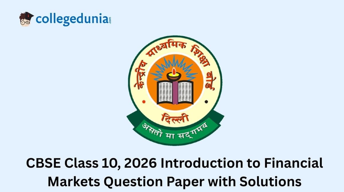 CBSE Class 10 Introduction to Financial Markets 2026 Question Paper with Solution