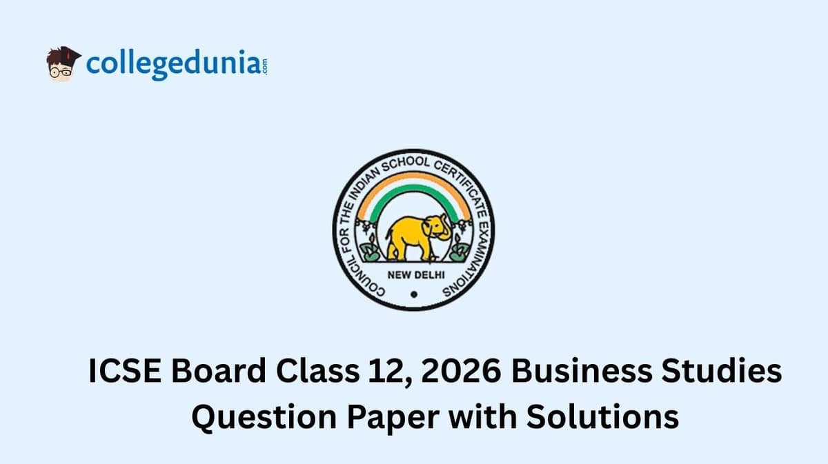ICSE Board Class 12, 2026 Business Studies Question Paper with Solution